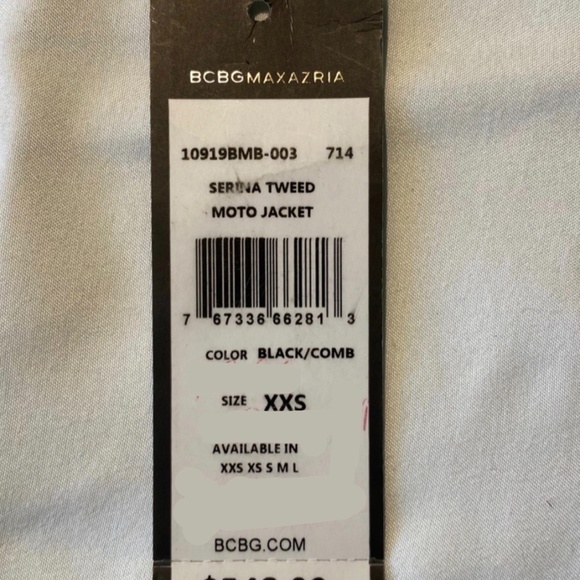 BCBG MaxAzria Serina Moto Wool Leather JackeT XXS - Picture 5 of 5